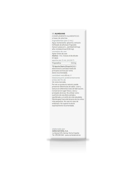 EXTRACTO DE ALHOLVAS - 50 ml