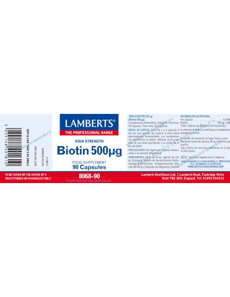 BIOTINA 500 mcg - 90 caps