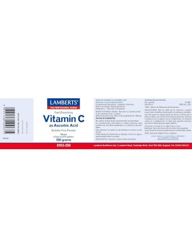 VITAMINA C - ASCORBATO DE CALCIO - 250 g