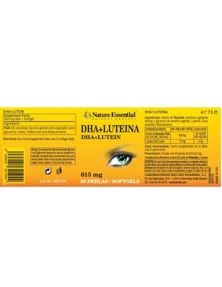 DHA + LUTEINA 615 mg - 50 perlas