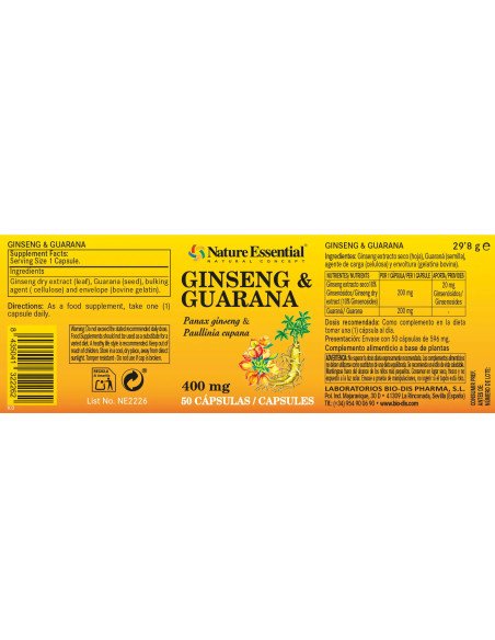 GINSENG & GUARANA 400 mg - 50 caps