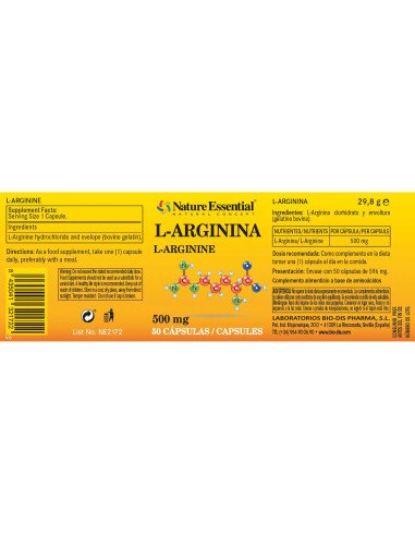 L-ARGININA 500 mg - 50 caps