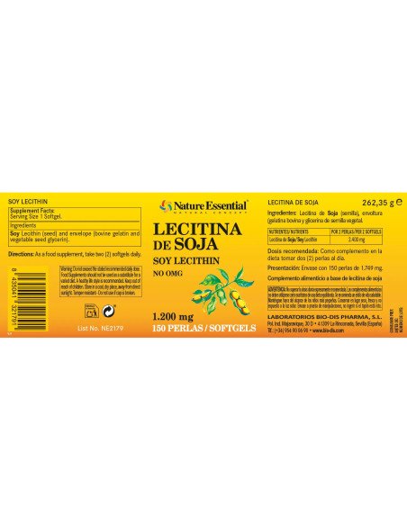 LECITINA DE SOJA 1200 mg - 150 perlas