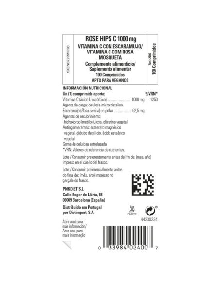VITAMINA C 1000 mg (con Escaramujo) - 100 comp