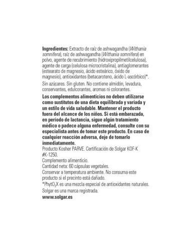 ASHWAGANDHA - 60 vcaps