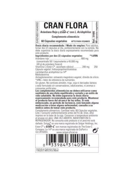 CRAN FLORA - 60 vcaps