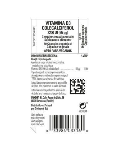 VITAMINA D3 2200UI - 50 caps