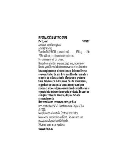 VITAMINA D3 LIQUIDA 2500UI - 59 ml