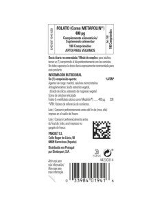 FOLATO (como Metafolin) 400 mcg - 100 comp 2