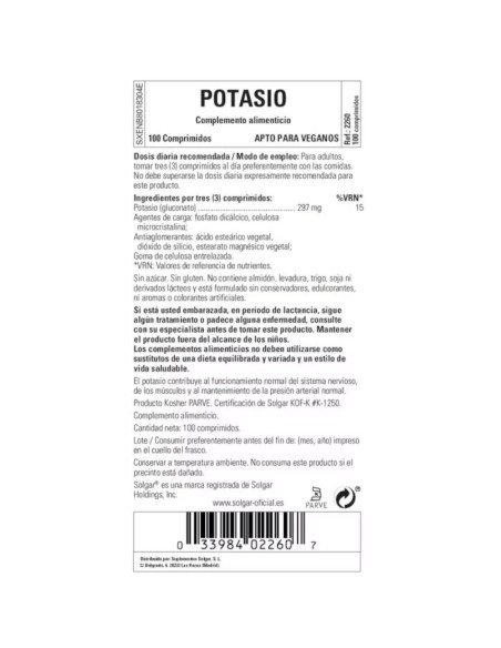 POTASIO - 100 comp