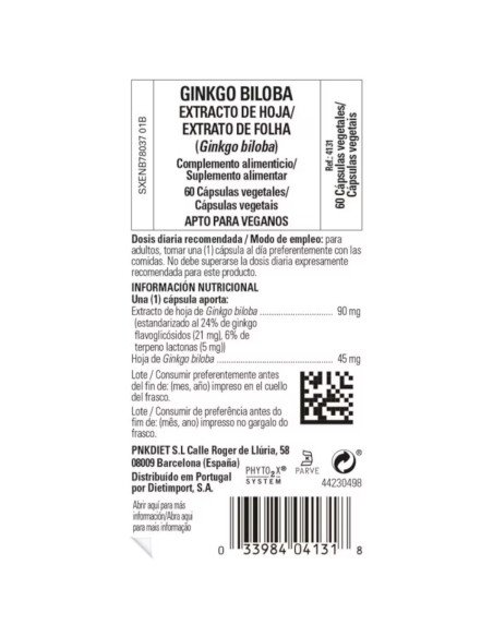 GINKGO BILOBA - 60 vcaps