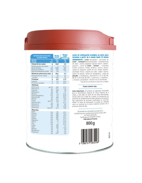 LECHE DE VACA DE CONTINUACION PRIMEA 2 - 800 g