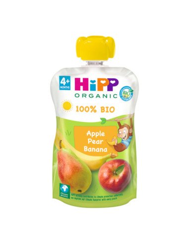 POUCH DE MANZANA PERA Y PLATANO BIO +4 MESES 100 g