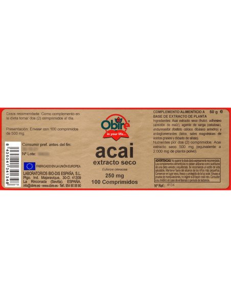 ACAI 250 mg - 100 comp