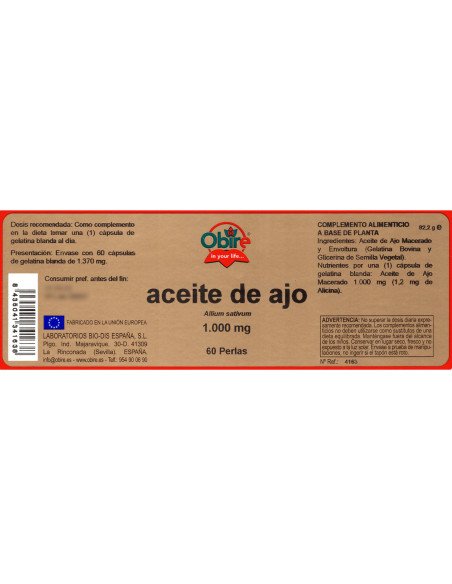 ACEITE DE AJO 1000 mg - 60 perlas