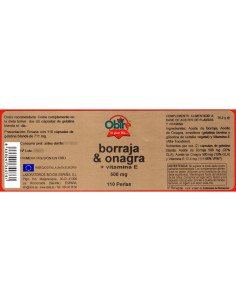 BORRAJA & ONAGRA + VITAMINA E 500 mg - 110 perlas 2