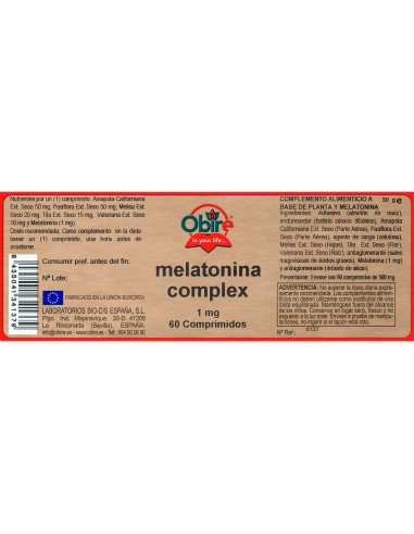 MELATONINA COMPLEX 1 mg - 60 comp