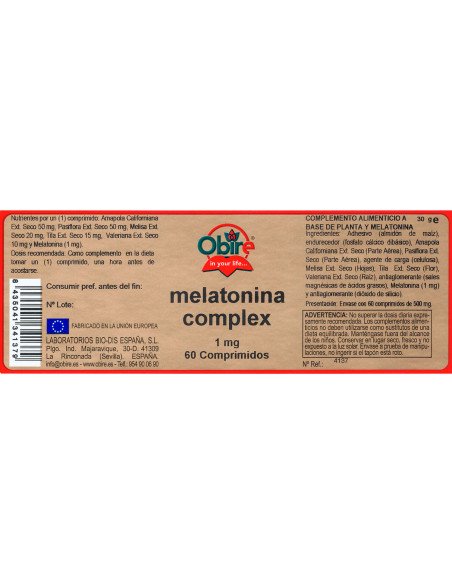 MELATONINA COMPLEX 1 mg - 60 comp
