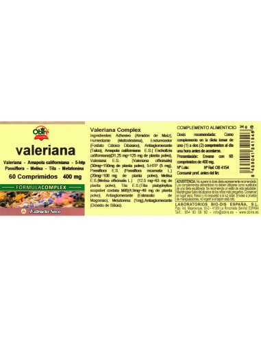 VALERIANA COMPLEX 400 mg - 60 comp