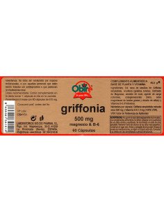 GRIFFONIA 500 mg (MAGNESIO & VIT B-6) - 60 caps 2