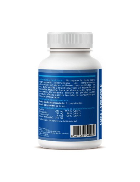 CALCIO+VITAMINA D3 1g - 100 comp masticables