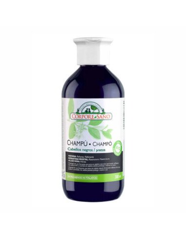 CHAMPU CABELLOS NEGROS (Henna, Keratina vegetal y Aloe Vera) 300 ml