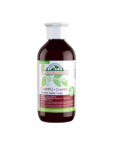 CHAMPU CABELLOS CAOBA (Henna, Keratina vegetal y Aloe Vera) 300 ml