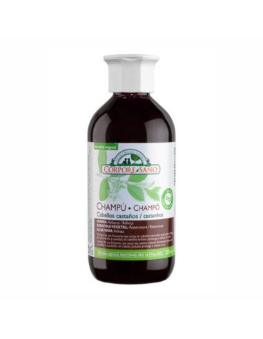 CHAMPU CABELLOS CASTAÑOS (Henna, Keratina vegetal y Aloe Vera) 300 ml