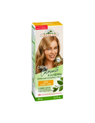 CREMA COLORANTE A LA HENNA RUBIO 80 ml