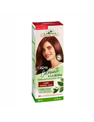 CREMA COLORANTE A LA HENNA CAOBA 80 ml