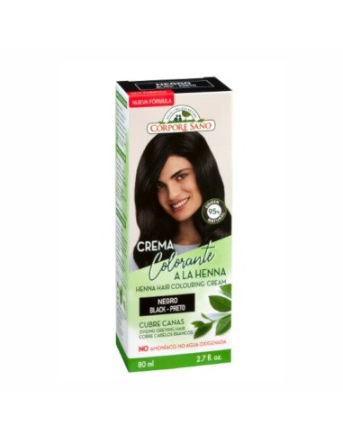 CREMA COLORANTE A LA HENNA NEGRO 80 ml