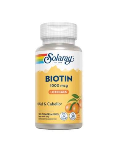 BIOTIN 1000 mcg - 100 comp. sublinguales (Sabor naranja)