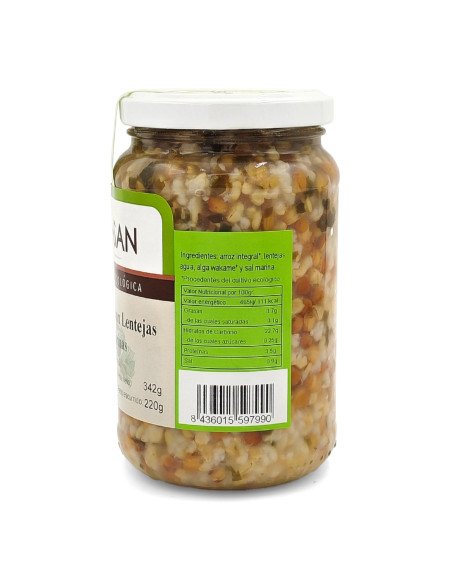 ARROZ INTEGRAL CON LENTEJAS Y ALGAS MARINAS ECOLOGICO - 370 g