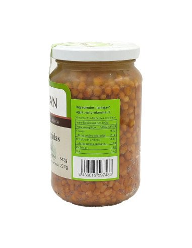 LENTEJAS COCIDAS ECOLOGICAS - 220 g