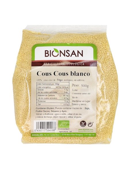 COUS COUS BLANCO DE TRIGO ECOLOGICO - 500 g
