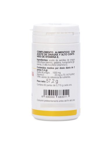 ACEITE DE ONAGRA + VITAMINA E - 80 perlas