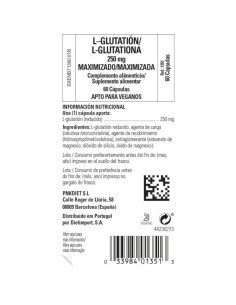 L-GLUTATION MAXIMIZADO 250 mg - 60 vcaps 2