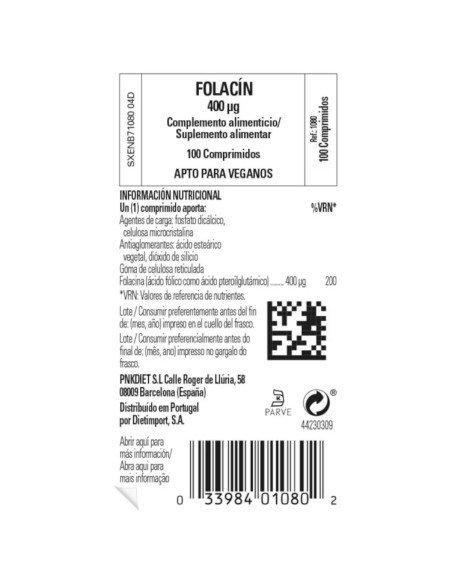 FOLACIN 400 mcg (Acido Folico) - 100 comp