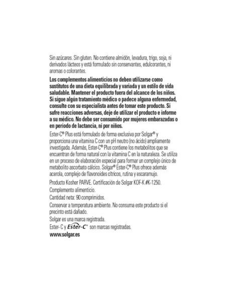 ESTER-C PLUS VITAMINA C (Patentada) 1000 mg - 90 comp