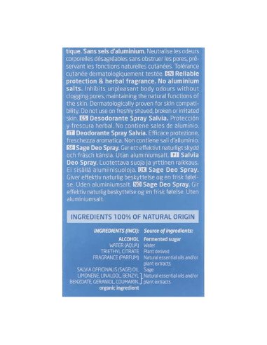 DESODORANTE SPRAY DE SALVIA - 100 ml