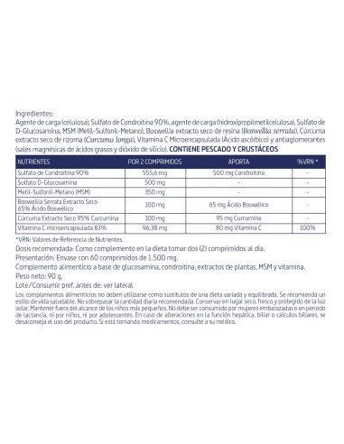 GLUCOSAMINA + CONDROITINA 1.000 mg - 60 comp