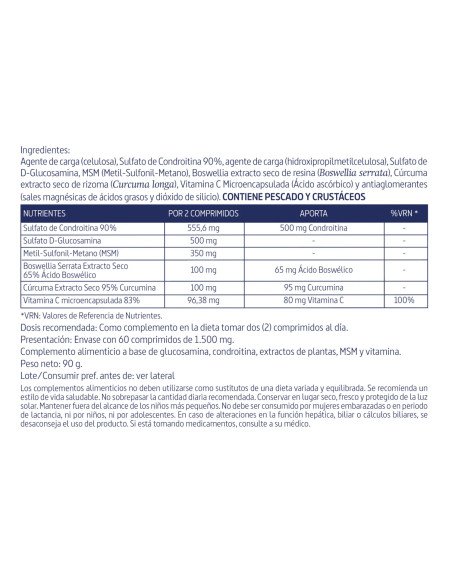 GLUCOSAMINA + CONDROITINA 1.000 mg - 60 comp