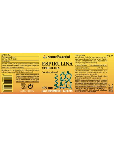 ESPIRULINA 400 mg - 100 comp