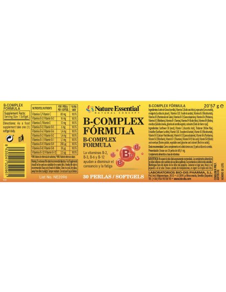 B-COMPLEX FORMULA 500 mg - 30 perlas